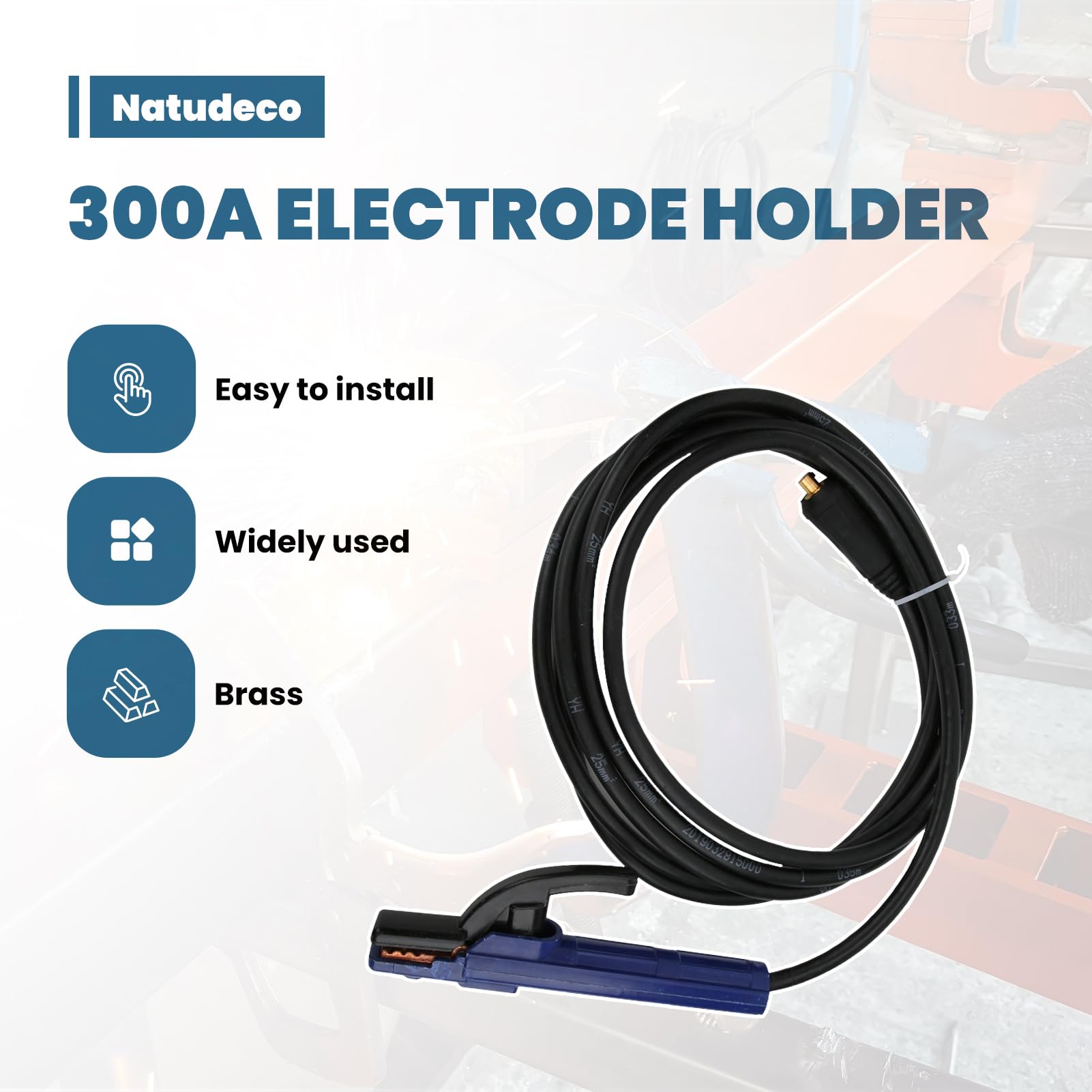 Soporte De Electrodo 300A, Abrazadera De Barra De Varilla De Soldadura Con Cable De 25 Mm² 4 M Soporte De Electrodo De Soldador MMA ARC Para Profesionales De La Soldadura Entusiastas