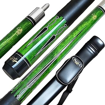 Tai ba cues Pool Cue Stick, 13mm Tip, 58, Hardwood Canadian Maple Professional Billiard Stick 19,20,21 Oz (Selectable)-Blue, Red, Green Pool Cue Stick