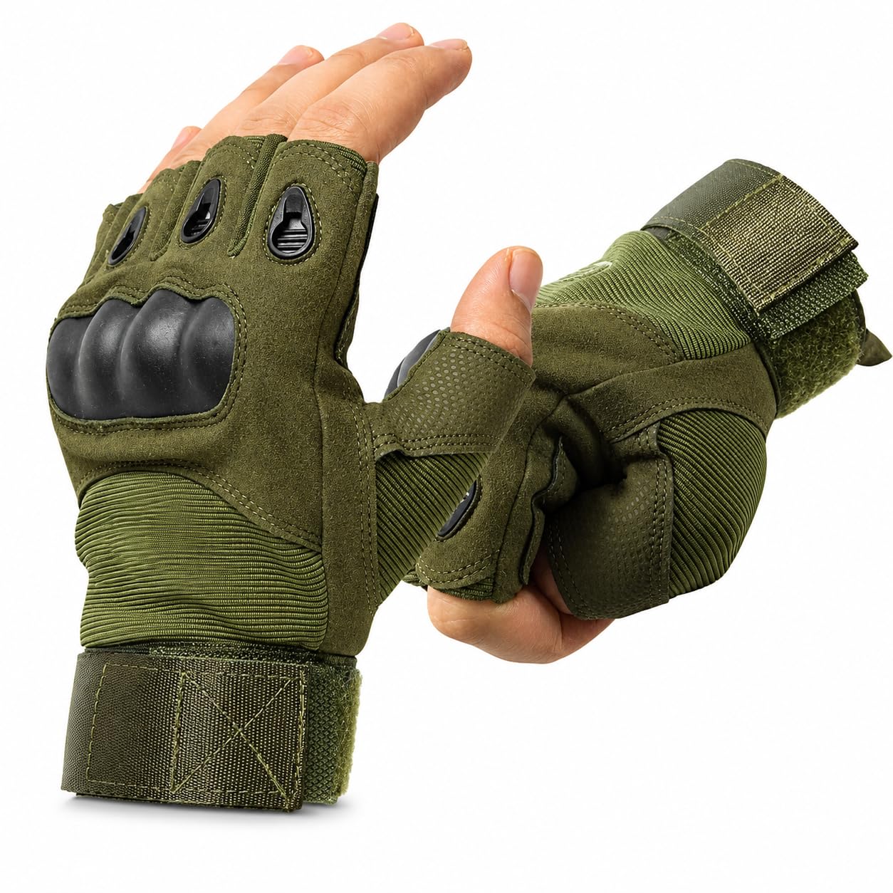 DEVYAMI Tactical Riding Gloves for Men – Half-Finger Motorcycle Gloves with Rubber Knuckle Guard, Non-Slip Grip & Palm Padding – Ideal for Bike Riders, Sports, and Outdoors-image-21