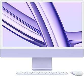 Apple 2023 iMac All-in-One Desktop Computer with M3 chip: 8-core CPU, 10-core GPU, 24-inch Retina Display, 8GB Unified Memory, 256GB SSD Storage, Matching Accessories. Works with iPhone/iPad; Purple