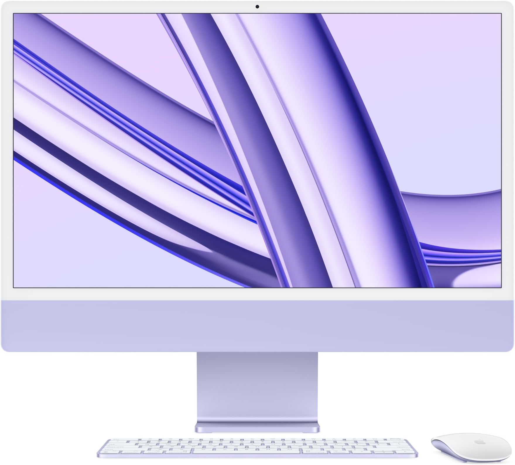 Apple 2023 iMac All-in-One Desktop Computer with M3 chip: 8-core CPU, 10-core GPU, 24-inch Retina Display, 8GB Unified Memory, 256GB SSD Storage, Matching Accessories. Works with iPhone/iPad; Purple