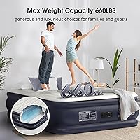 Vista 4 de Colchón de Aire Full con Bomba Integrada, Colchón Inflable de 18'' con Vigas Verticales Mejoradas, Colchón Autoinflable/Desinflable en 3 Minutos