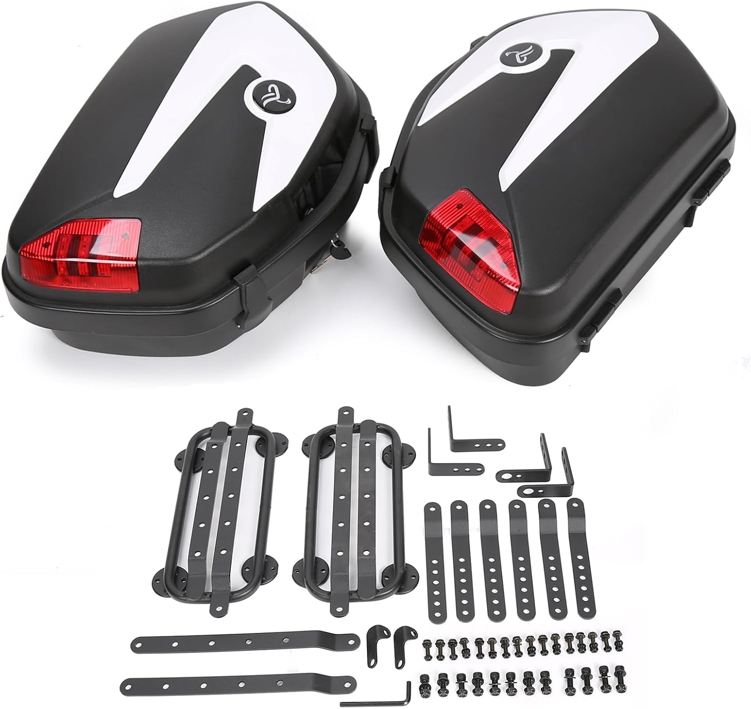 ECOTRIC Hard Saddlebags Compatible with Can-am Spyder ROADSTER RS ST Honda Street With Mounting Brackets