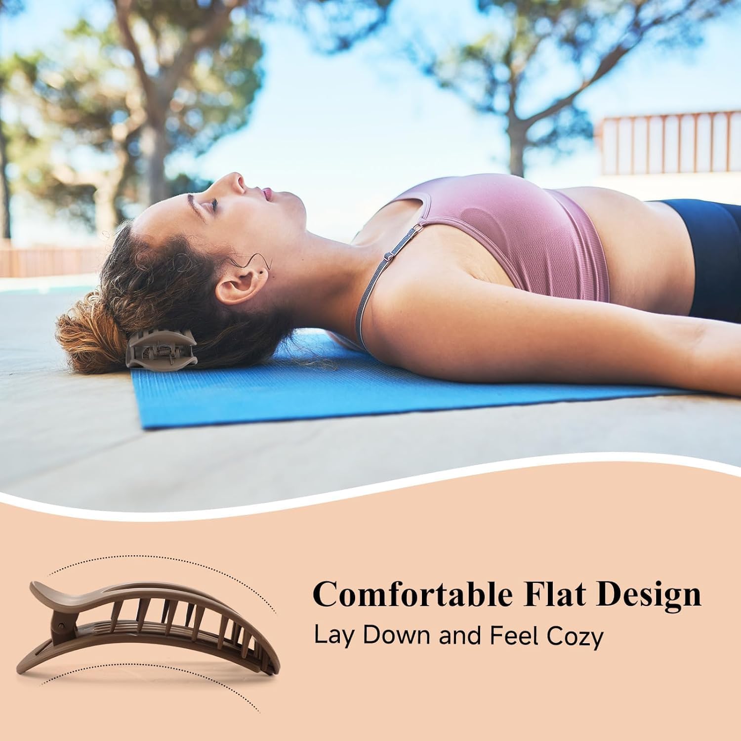 Flat Hair Claw Clips for Women,Matte Medium Hair Clips for Thick & Thin Hair- Comfortable Everyday Use for Office, Yoga, Party & Casual Styling (4PCS A) - Image 5