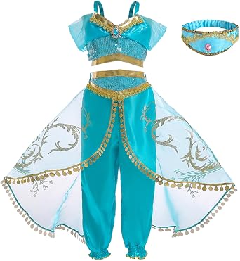 Princess Costumes for Girls Kids Arabian Themed Party Fancy Dress up 3-10Y
