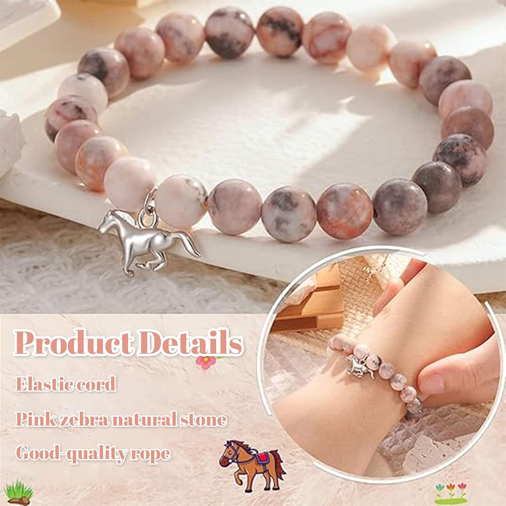 Gioielli regalo con ciondolo a forma di fiore di cavallo, braccialetto da donna con perle finte