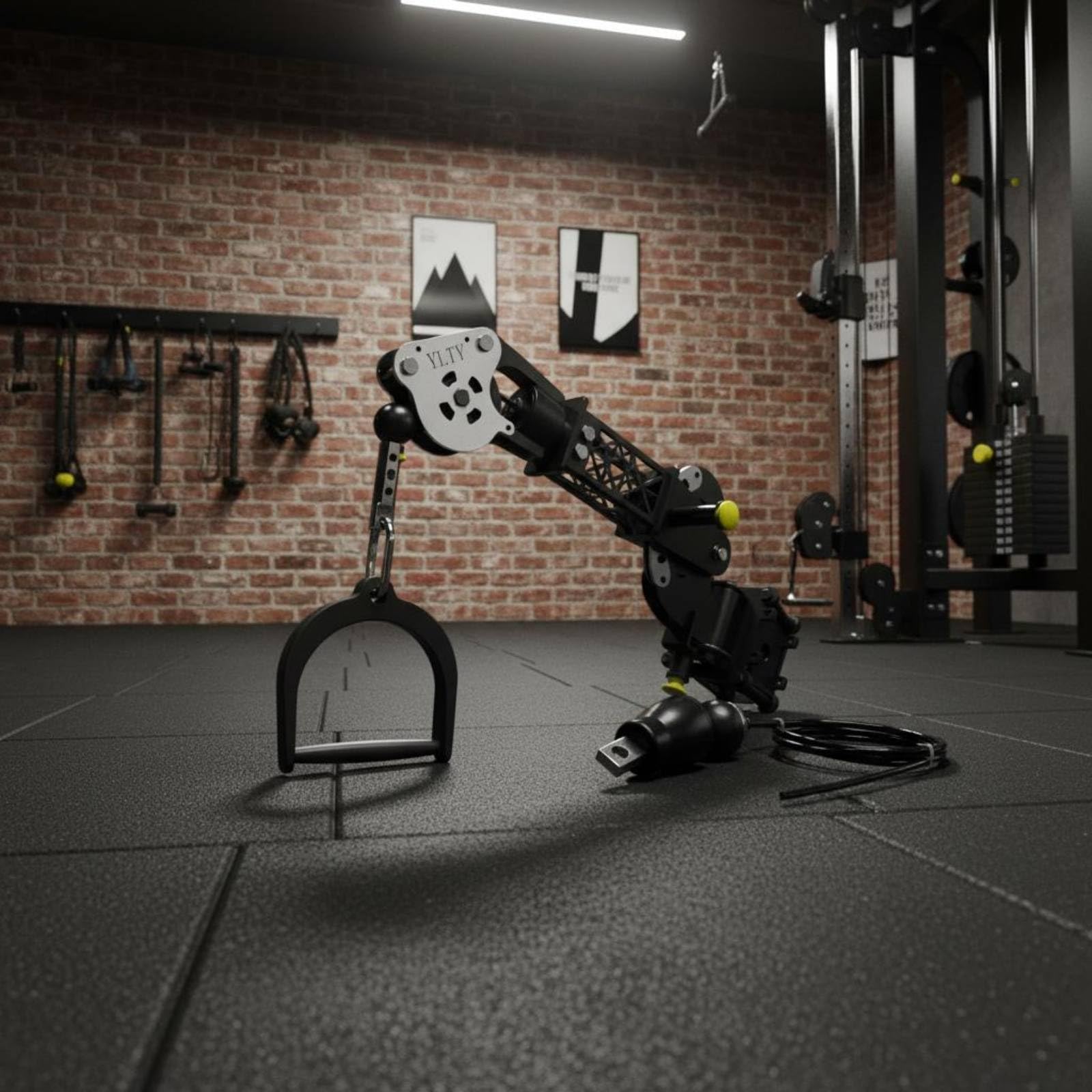 Braccio Attrezzatura Fitness Braccio Palestra Articolato Supporto Montaggio Staffa Regolabile in Lega di Alluminio con, Braccio Meccanico Pezzo Singolo
