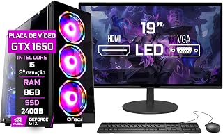 Computador Gamer Completo Blue PC Intel Core i5 3ª Geração 8GB GTX 1650 4GB SSD 240GB Fonte 500W Monitor 19"