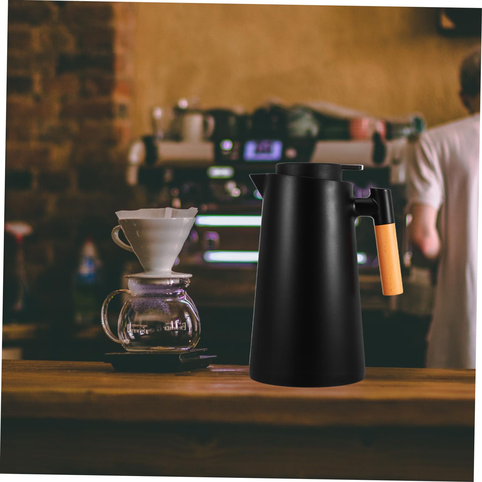 SOLUSTRE Vakuumisolierte Thermoskanne für Kaffee Isolierte Wasserflasche mit Griff Robuste und Vielseitige Kaffeekanne für Zuhause und Büro Geeignet für Heiße und Kalte Getränke