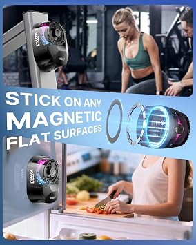 W & O Bluetooth Speaker with Wireless Earbuds,All in One, Magnetic Portable Speaker Bluetooth 5.4 with RGB Lights, Magnetic Mount,for Travel, Gifts (Black)