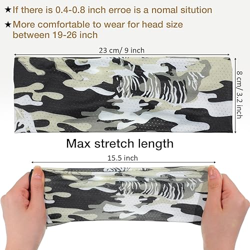 Miniatura 2 de Foaincore 16 diademas deportivas para hombres, bandas para el sudor para mujeres, bandas elásticas antideslizantes para el cabello, para correr,
