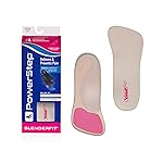 Powerstep SlenderFit Insoles - 3/4 Length, Neutral Arch Support Insoles for Women\'s Fashion Shoes, Heels and Boots, Low Profile Design, Odor Control, Ball of Foot Cushioning, Khaki (Women\'s 9.5-10)