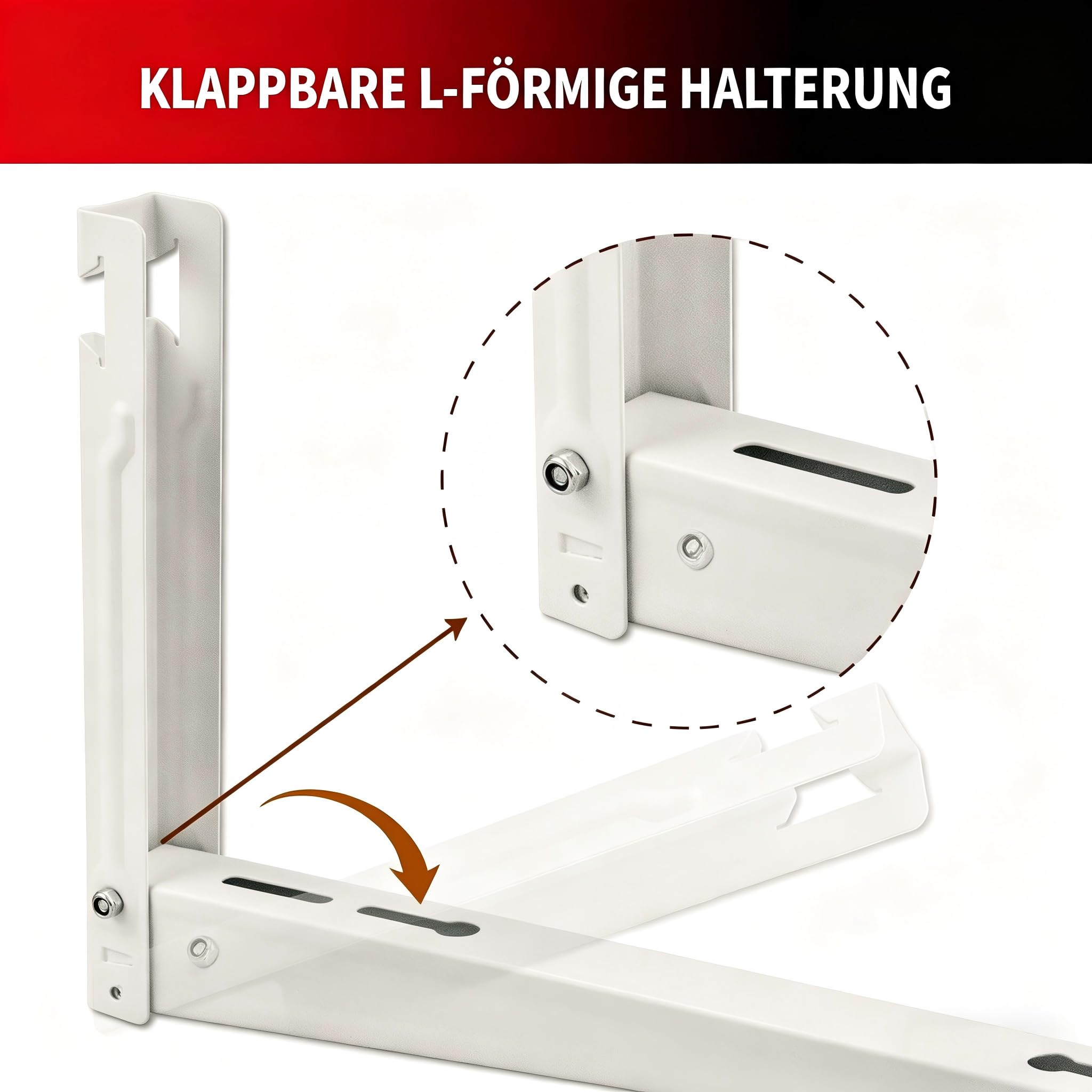 Wostore Universal Wandhalterung für Klimaanlage Außengerät 550mm 9000-36000 BTU bis 160kg, Wandkonsole für Split Klimaanlage und Wärmepumpe robust und stabil (weiß 550mm)