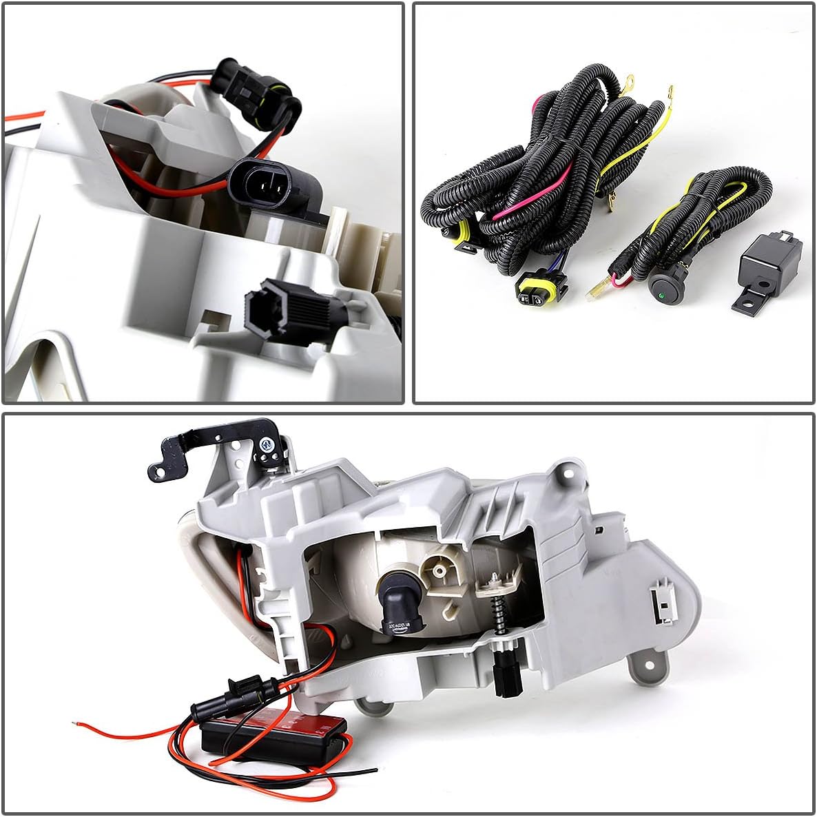 DNA MOTORING FL-HV12-LED-AM Front Bumper LED Fog Light Driver & Passenger Side Enhance visibility [Compatible with 2012-2016 Veloster]