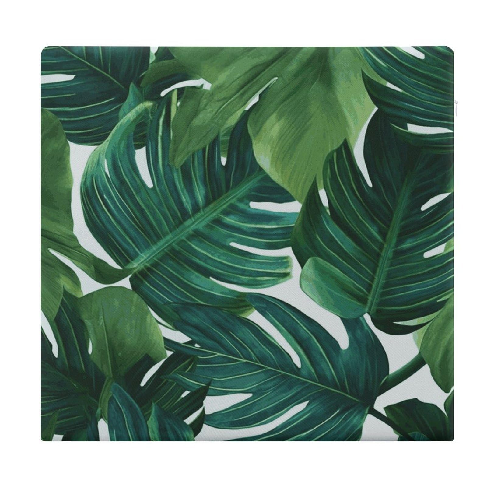 JTREHY Banana Leaves Square Seat Cushion Non-Skid Memory Foam Chair Pad Comfort Meditation Floor Pillow Breathable Square Seat Cushions with Zipper Removable Machine-Washable