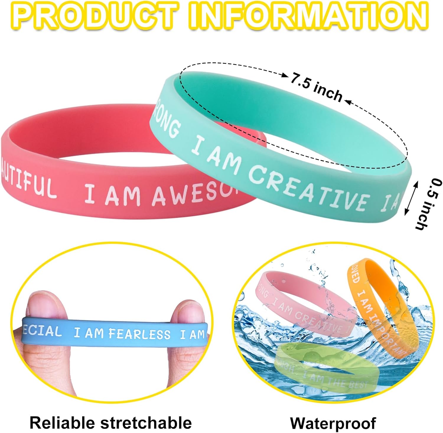 20 Pieces Students Inspirational Wristbands Rubber Bracelets Fun Motivational Wristbands for Kids Students Back to School Gifts - Image 5