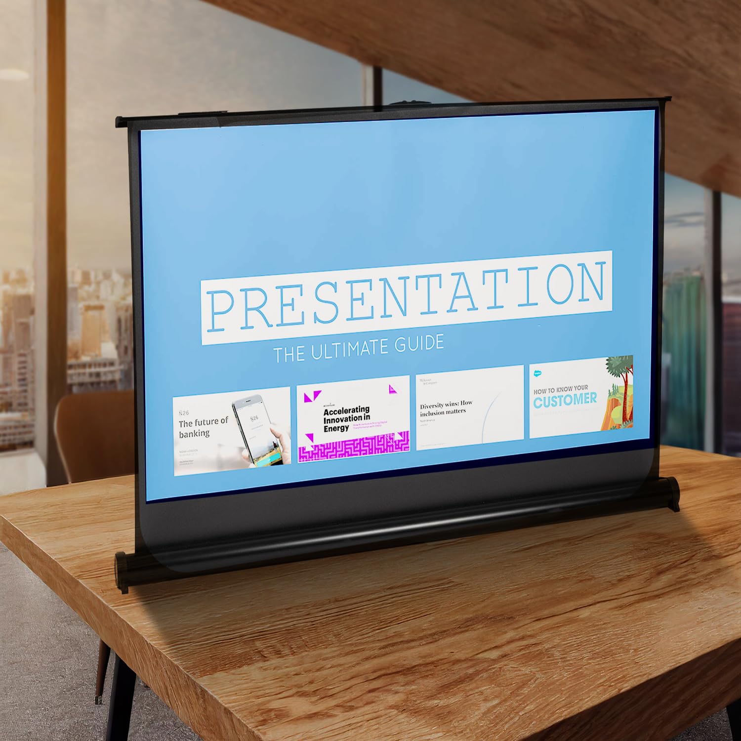 Écran de Projection Portable Maclean, Compact, Bureau, 45", 4:3, MC-961