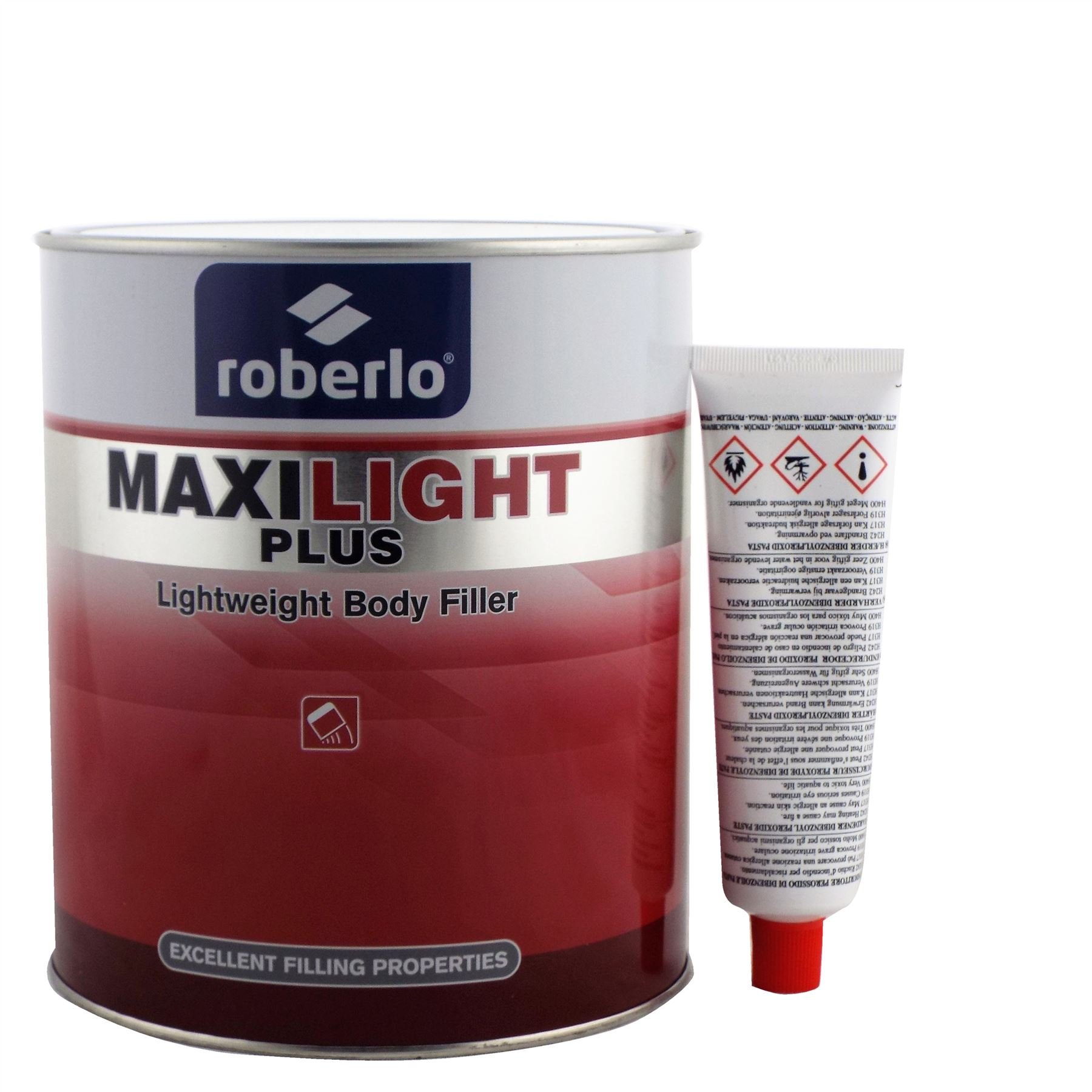 roberloMAXILIGHT Plus Car Body Filler 3L Easy Sand Bodyfiller MAXILITE Dent/Rust/Hole Body Repair Filler