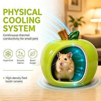 Hamster Hide, Ceramic Hamster House for Small Animal Cages, Durable Hamster Platform and Cosy Bed, Natural Habitat Hideout with Ceramic Material Construction, Ideal for Hamster Cage Accessories