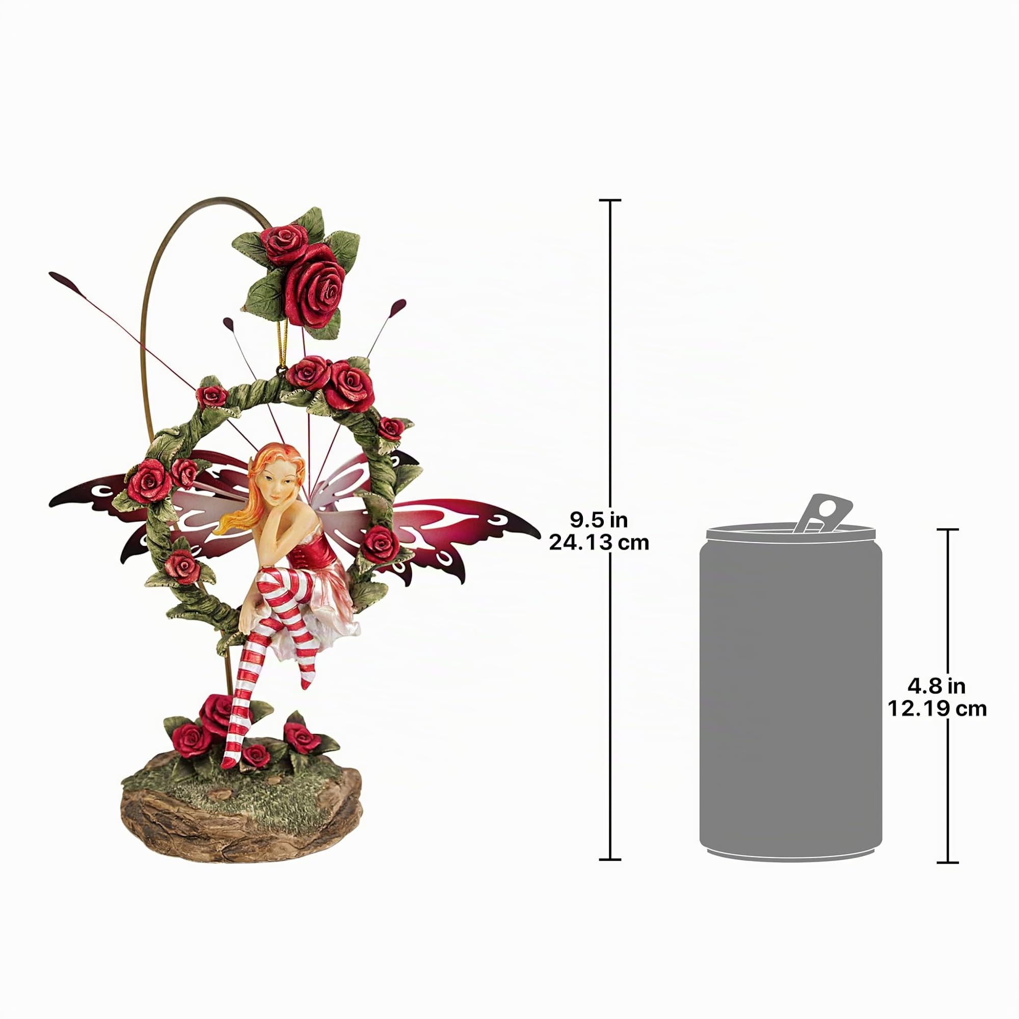 Design Toscano QS232882 Sculpture de la Fée pendante avec Support Multicolore 14 x 19 x 24 cm