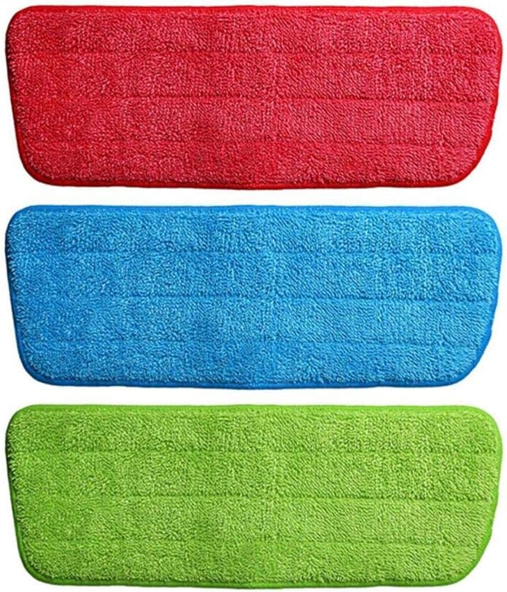 TS with TECHSUN Replacement Reusable Microfiber Spray Cleaning Mop Head Cloth Pads, Standard, Multicolour - 3Pieces
