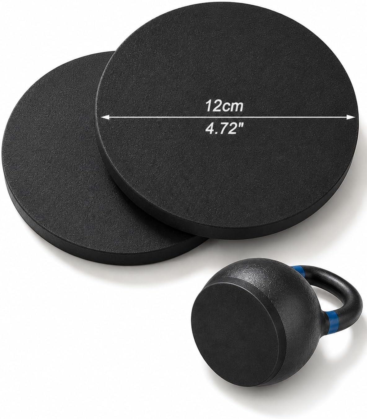 Kettlebell Mat, tapetes autoadhesivos antideslizantes para base de pesas, almohadillas protectoras para pisos, reducción de ruido (Grande: 12 cm diámetro) miniatura 1