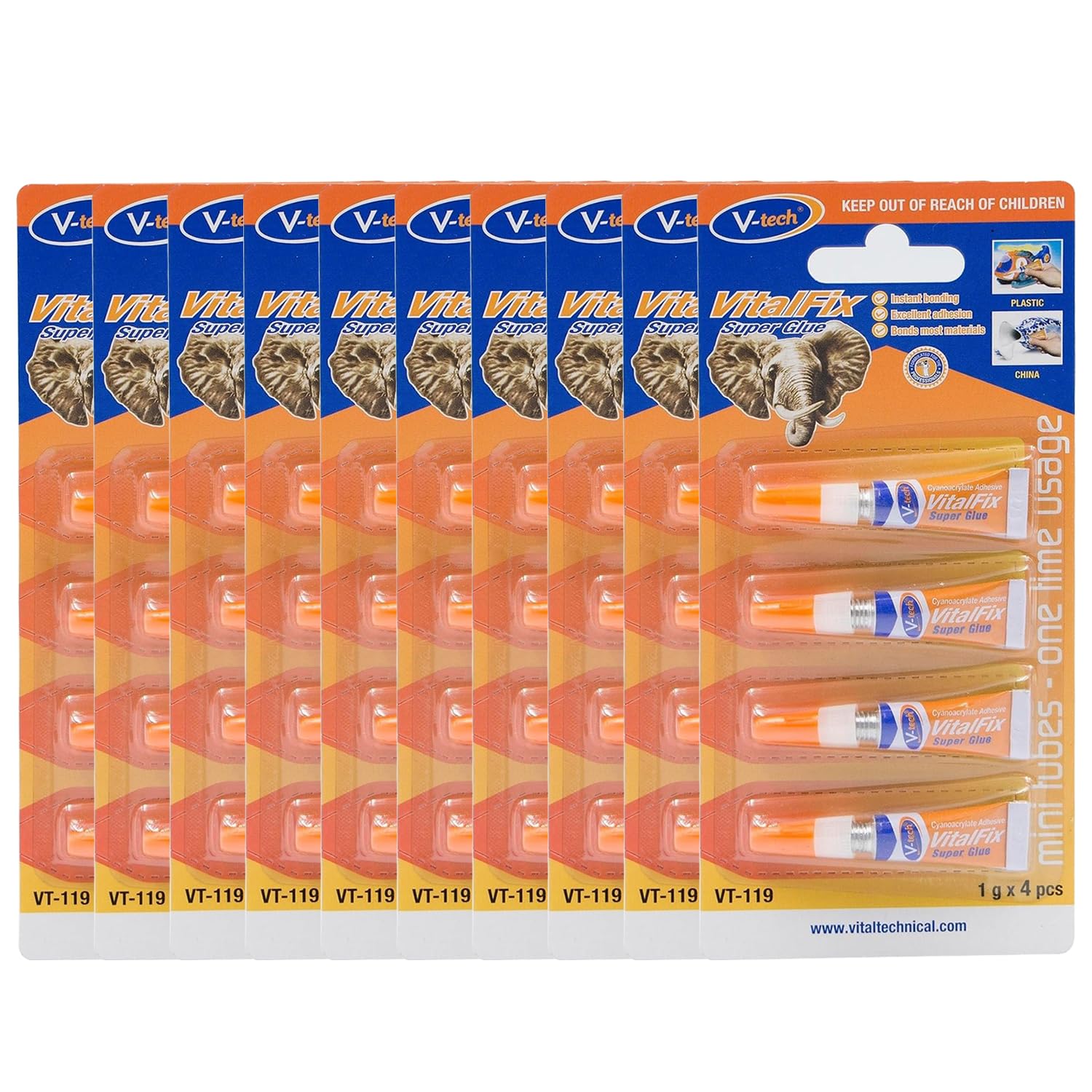 V-Tech Vital Fix Super Glue | One Drop Instant Adhesive | For Instant Sticking And Strong Bond | Multipurpose Use | Non-Stick, Non-Staining (4g, Clear, Pack Of 10) (B0D5XRXKFH) Amazon Price History, Amazon Price Tracker