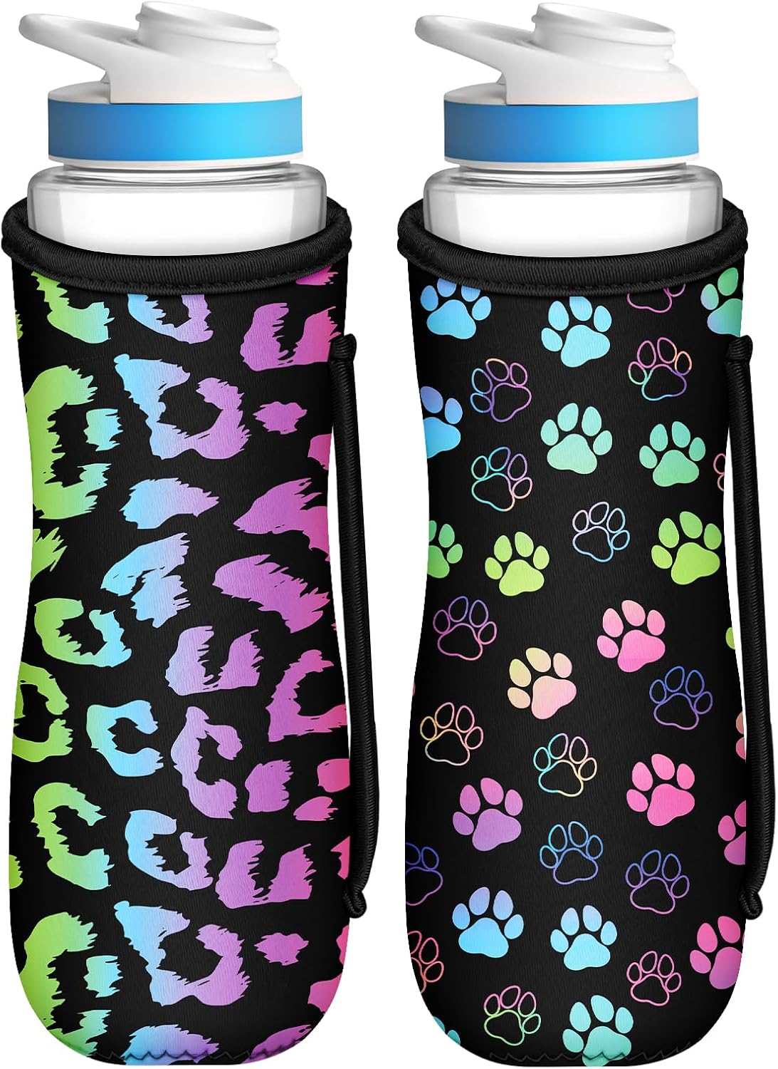 Water Bottle Sleeve for Cirkul 22 oz - 2 Pack Bottles Cover Holder Carrier Bag with Side Handle