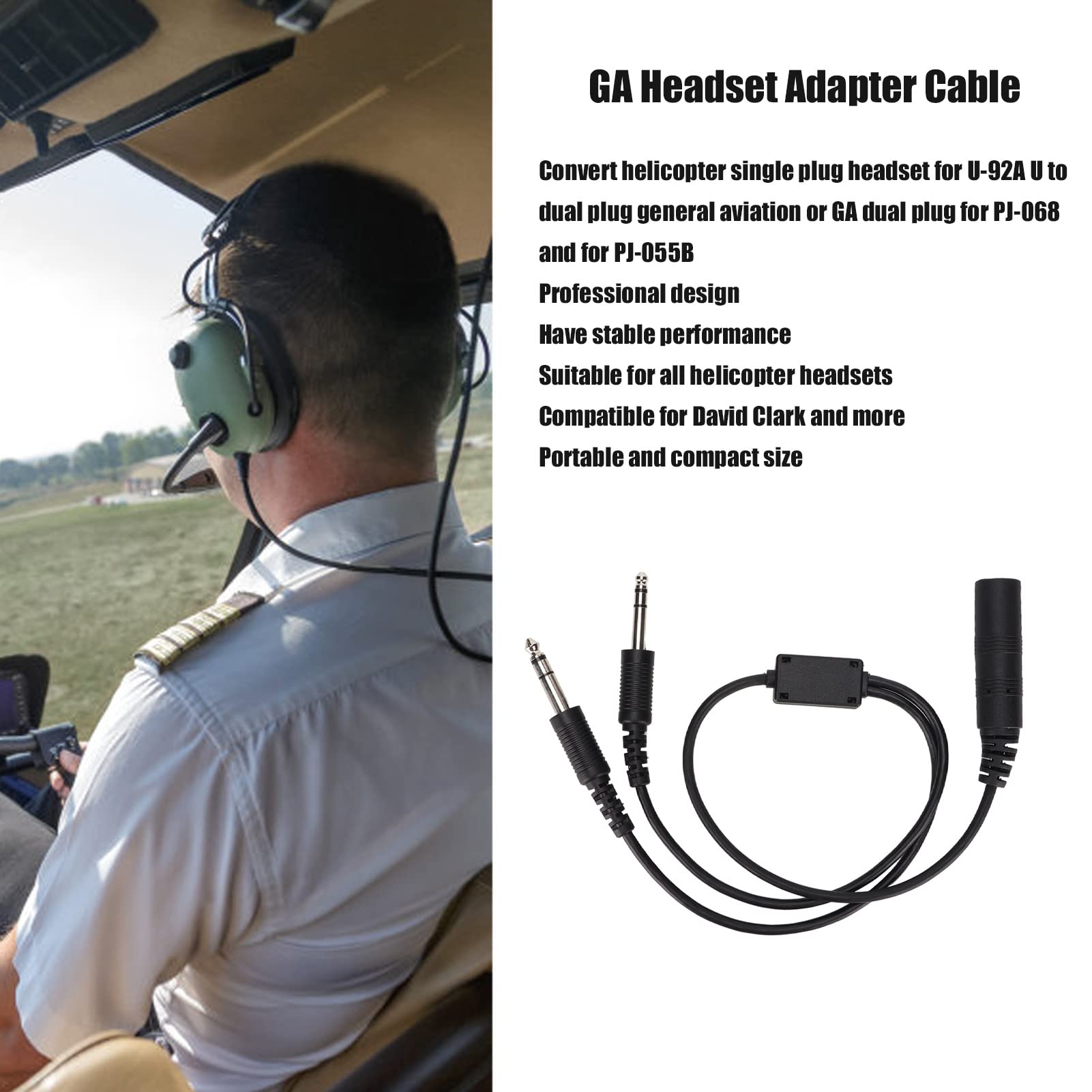 Amazon | HELICOPTER - GA ヘッドセット アダプター、シールド線 航空 