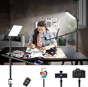 Amazon.com : Ultra Bright Ring Light with Overhead Phone Camera