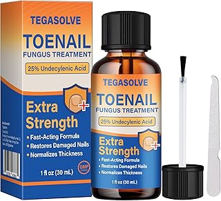 Toenail Fungus Treatment Extra Strength – 25% Undecylenic Acid Antifungal Solution for Thick, Discolored Nails – Podiatrist Recommended with Tea Tree, Aloe Vera & Soothing Botanicals (1 Pcs)