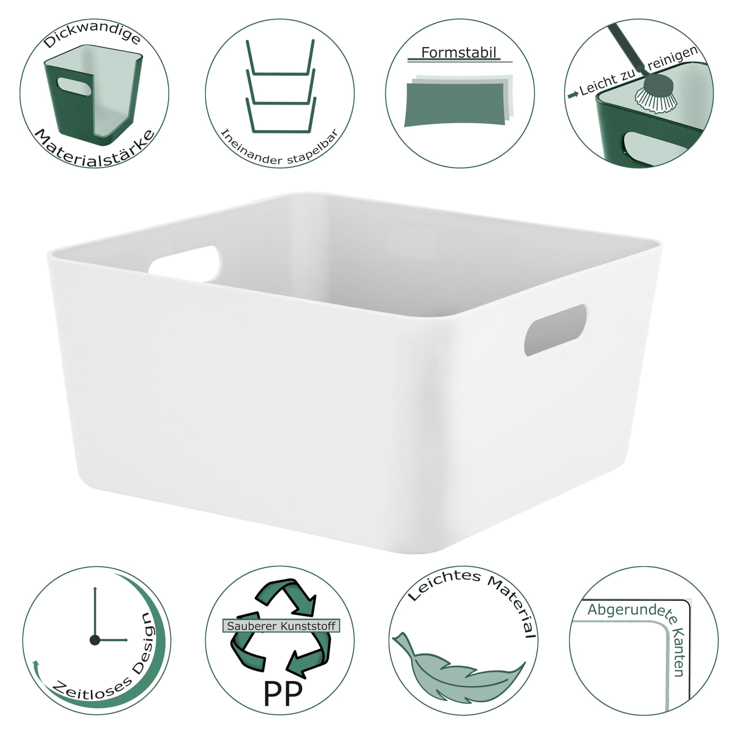 #11 4 Stück Ordnungsboxen passend für Kallax - 15 cm hoch - weiß - 30x 30 cm - Ordnungskorb - Regalorganizer Wandregal
