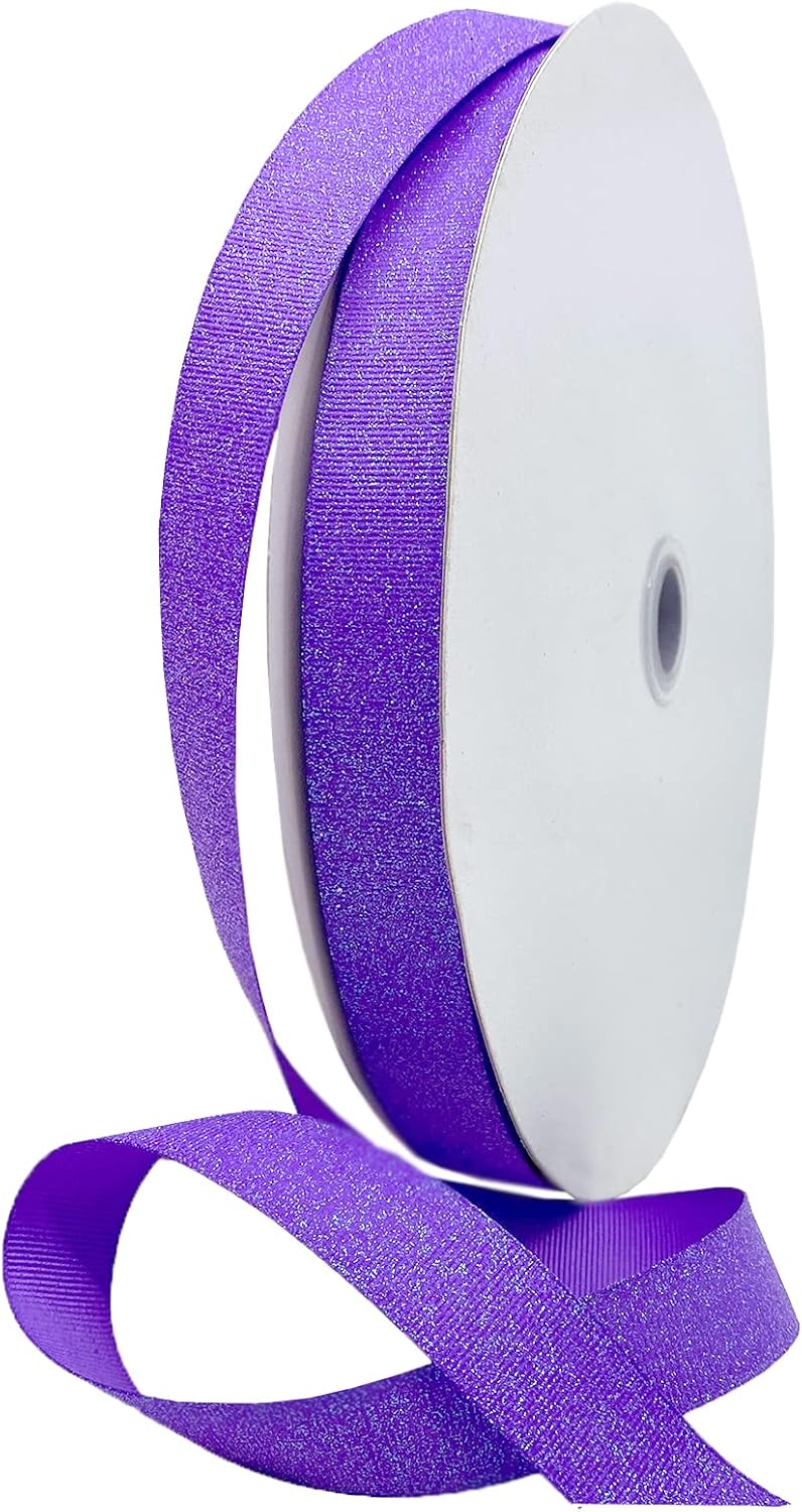 Morex Ribbon Dazzle Glitter Grosgrain Ribbon, 1-1/2-Inch by 20-Yard, White (99009/20-029)