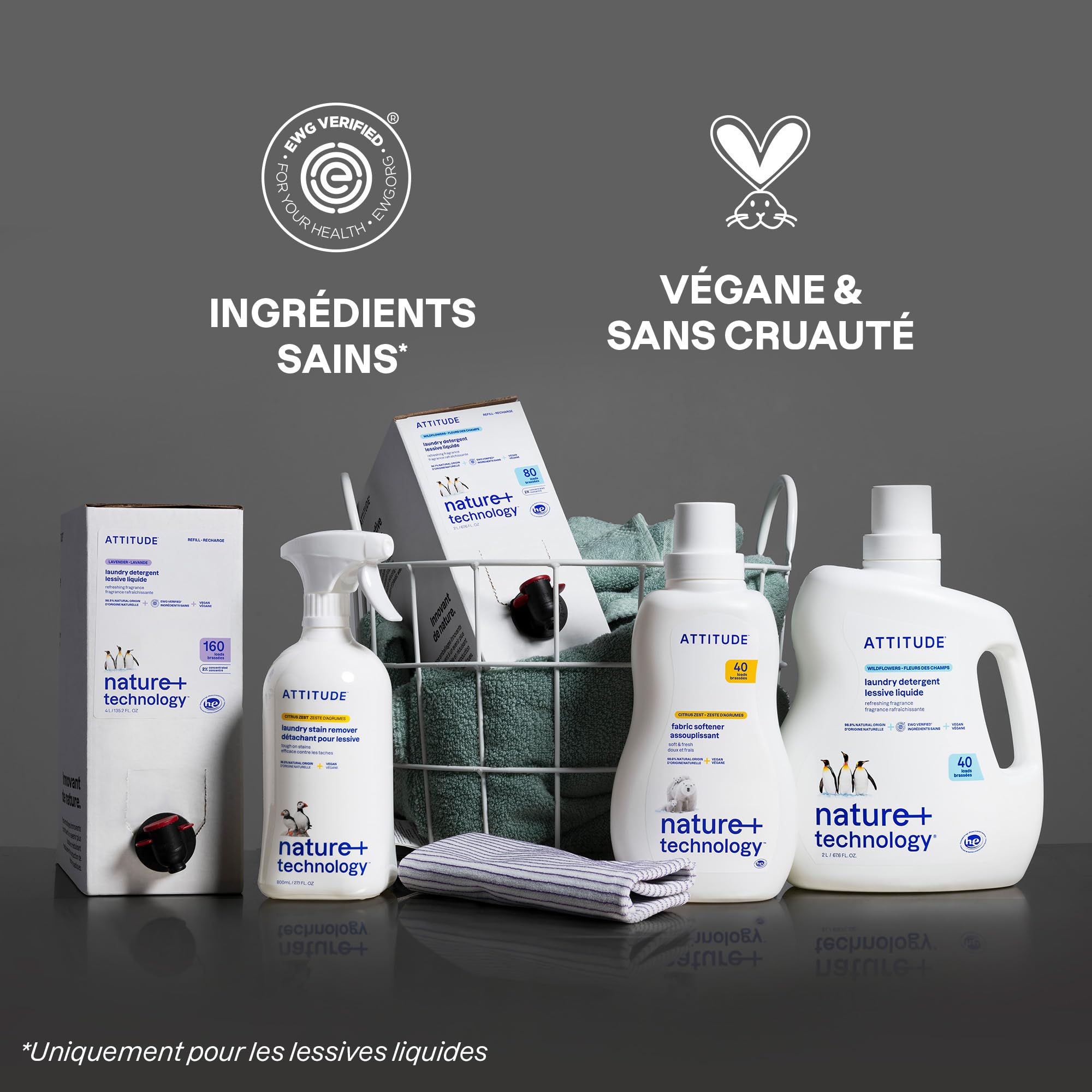 ATTITUDE Recharge Lessive Liquide, certifiée EWG, HE, végan, à base de plantes, parfum Baies d’Été, 160 brassées, 4 L