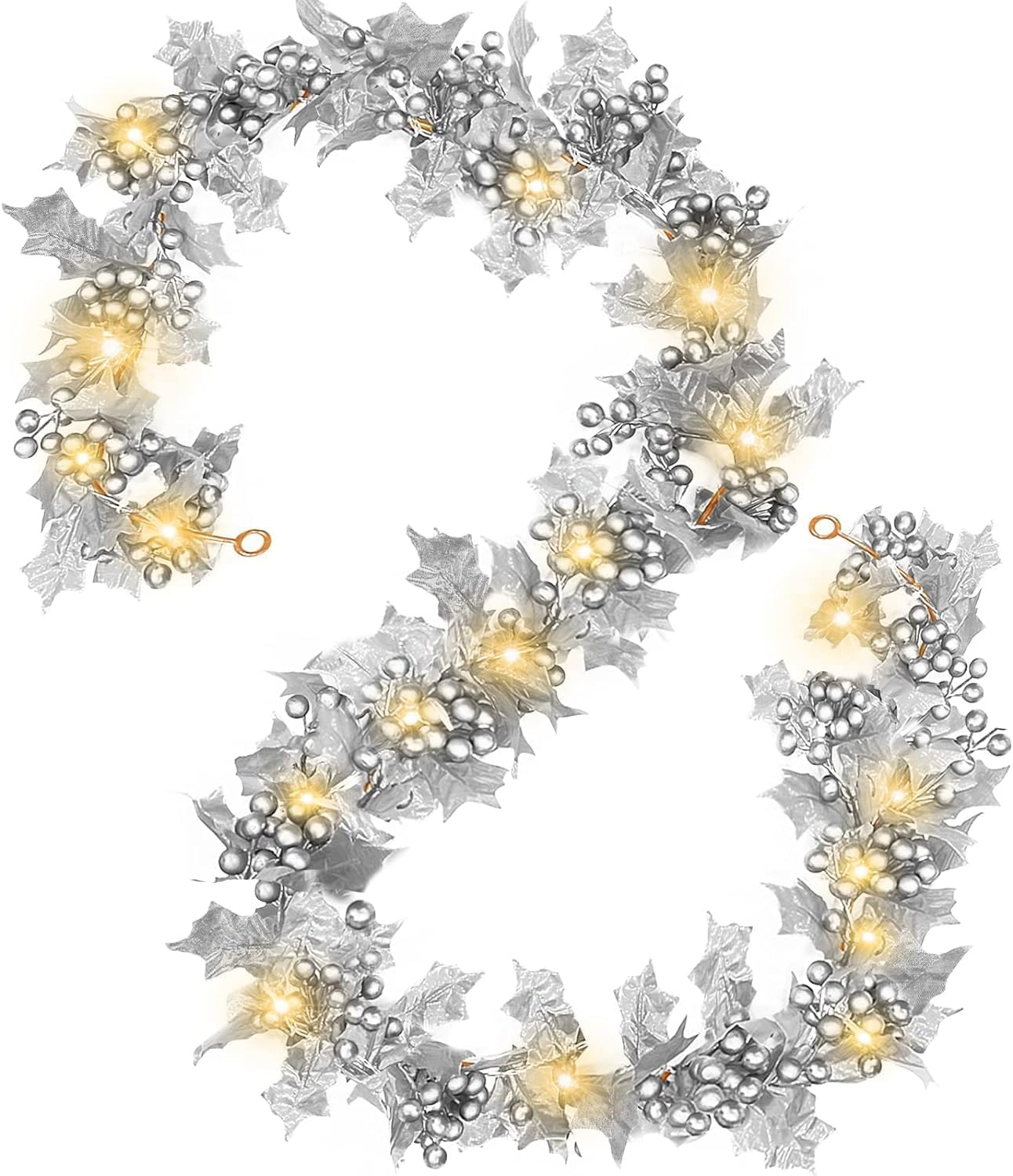 Guirlande de Noël pour cheminée et table de fête avec minuteur