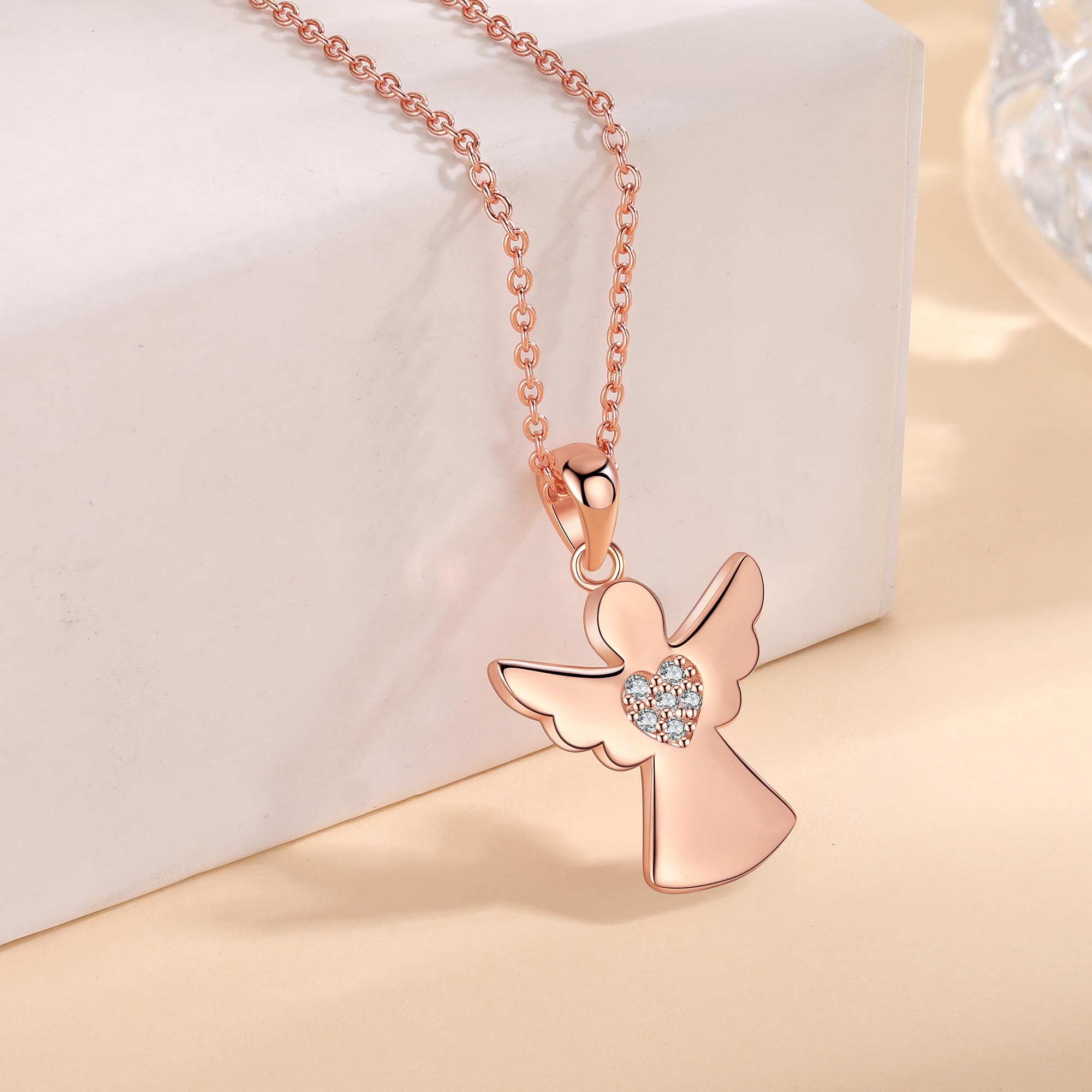 Jrêveinfini Angelo Custode Collana Bambina Donna Argento 925 con Portagioie Regalo, Idee Regalo Battesimo Donna Compleanno Bambina Mamma Regolabile 40 + 5 cm