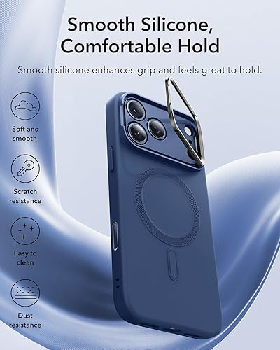 Vista 166 de ESR - Funda para iPhone 15 compatible con MagSafe, funda protectora de grado militar con soporte integrado, cubierta trasera resistente a
