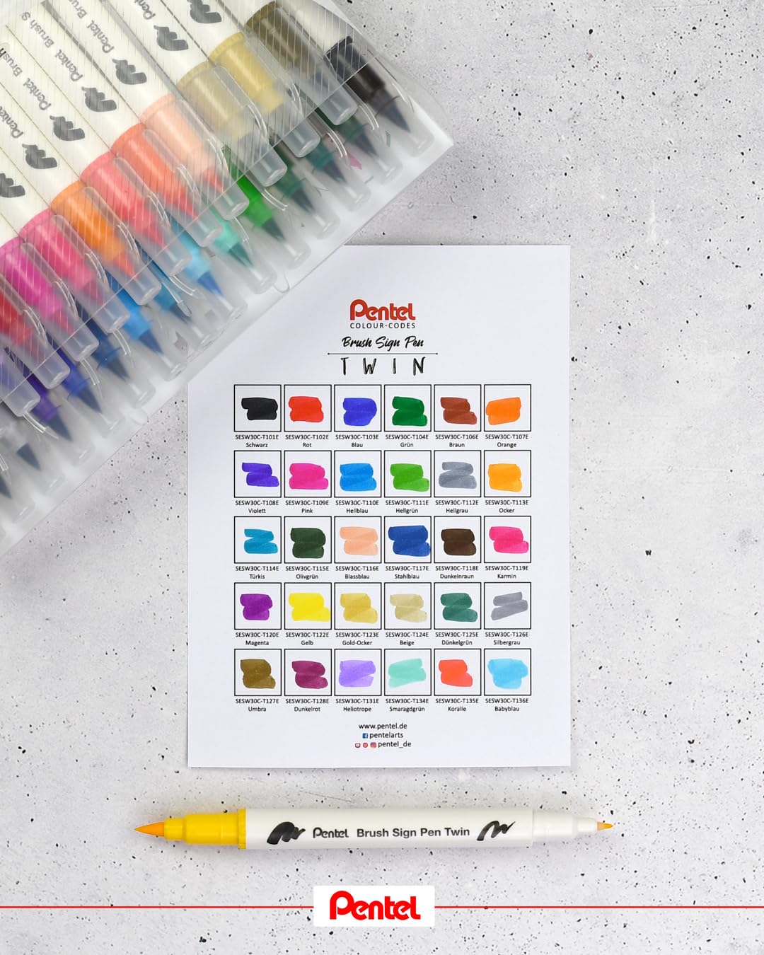Pentel SESW30C-30 Flamastry, Wielokolorowy, 30 sztuk