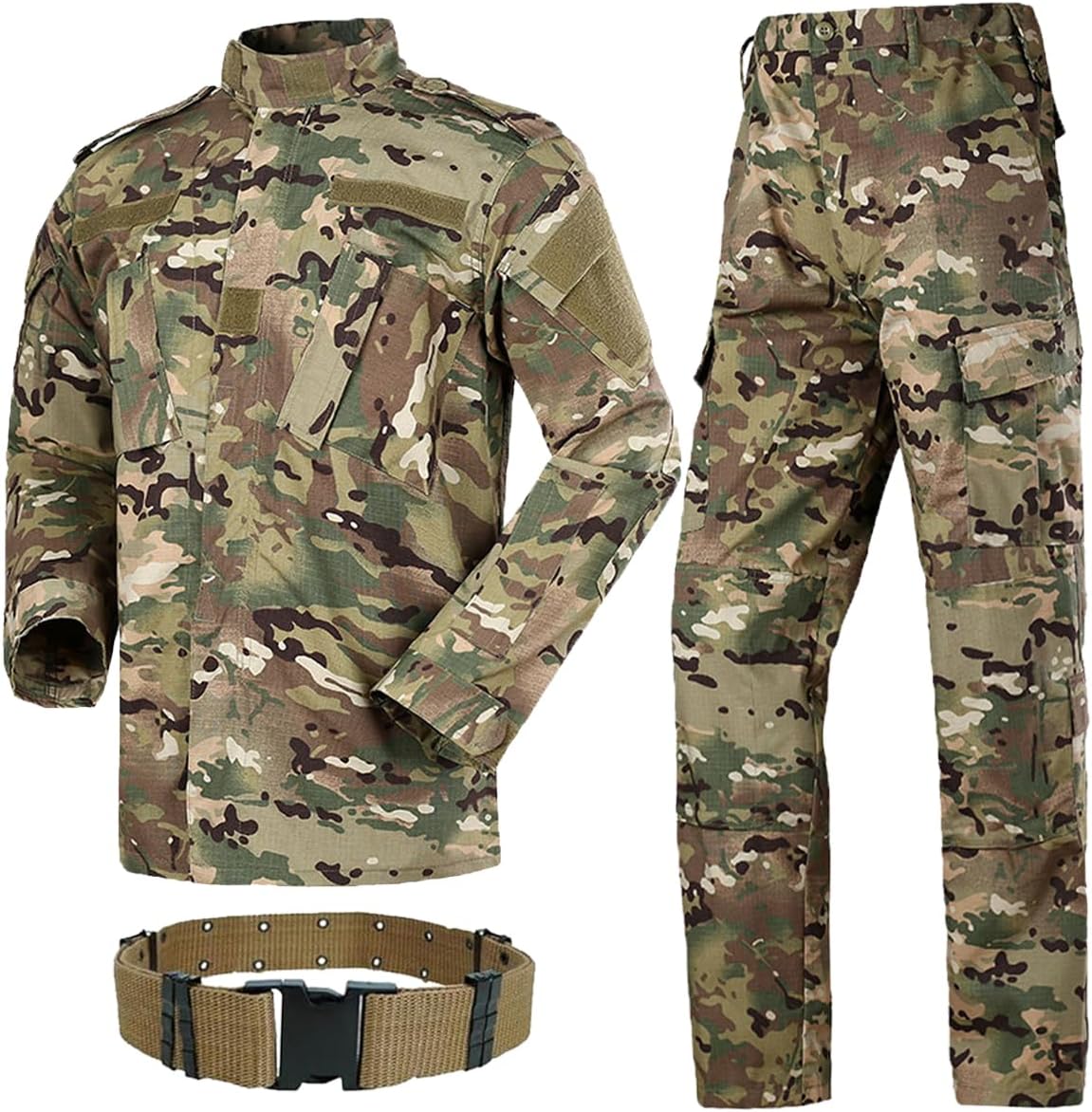 Military Tactical Mens Hunting Combat BDU Uniform Suit Shirt & Pants with Belt