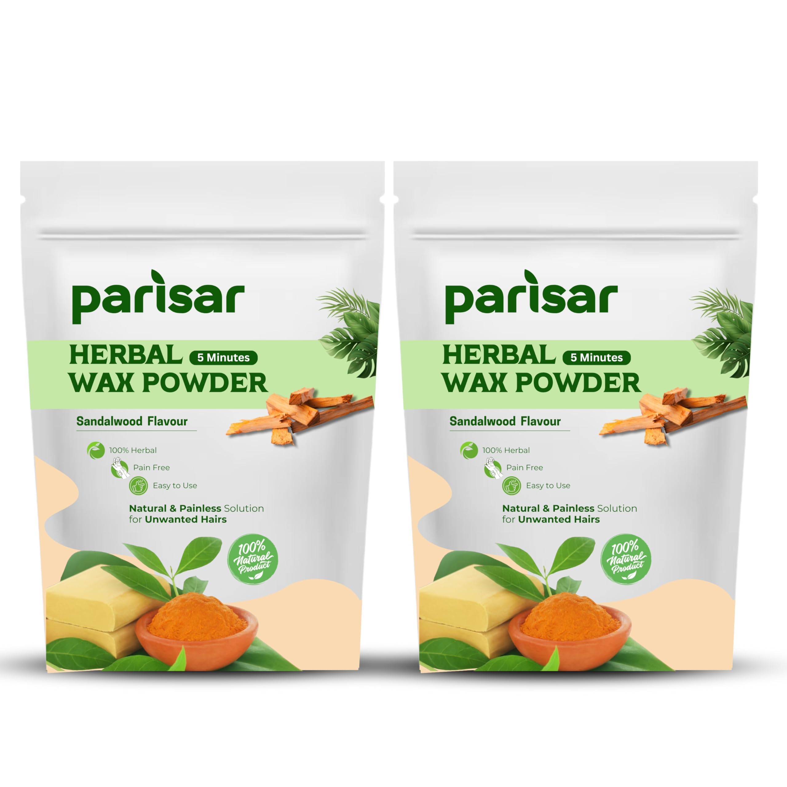 Parisar Pharma Herbal Wax Powder for Women and Men with Sandalwood, Natural & Painless Hair Removal Powder for All Skin Types, Powder Wax for Hair Removal, Gentle Formula for Hands, Legs, Underarms, Bikini & Intimate Area, 100 gm (Pack of 2) (B0DCS73XBC) Amazon Price History, Amazon Price Tracker