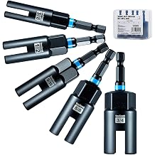 toolant Wing Nut Driver Set 5PCS 3/8", 1/2", 9/16", 5/8", 3/4", CR-V Impact Driver for Wing Nuts, Eye Bolts, Hook Screws & Hex Nuts, 1/4" Hex Shank, Deep Slot, Anti-Rust Finish