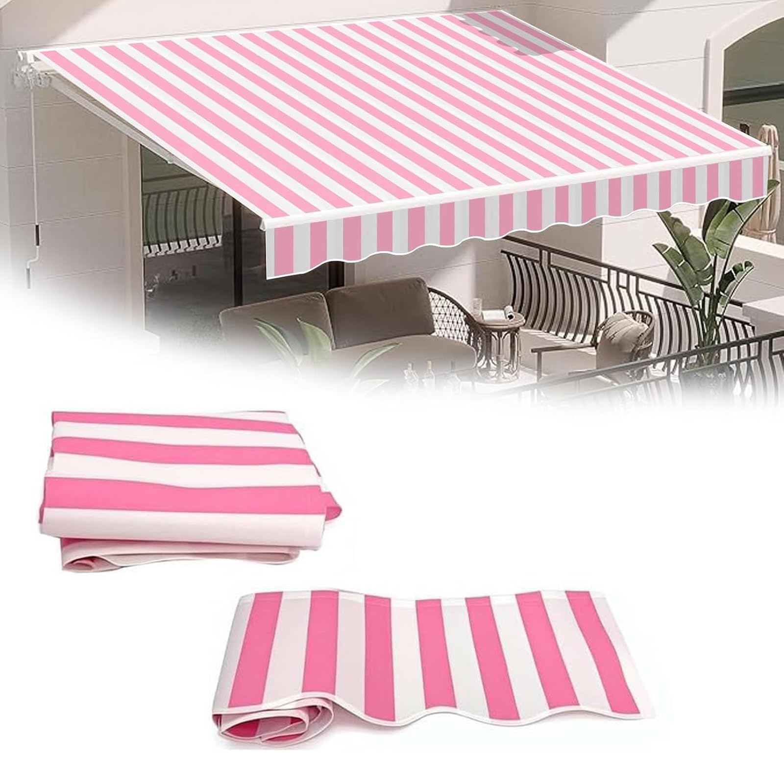 Cubierta de toldo parasol para patio exterior y tela de repuesto sin marco