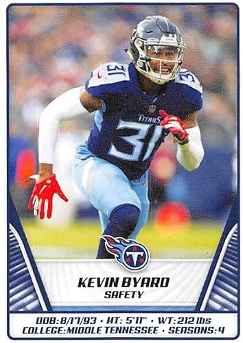 2019 NFL Football Panini Album Sticker #222 Kevin Byard Tennessee Titans (2 inches Wide X 2 1/4 Inch Tall Individual Album Sticker)