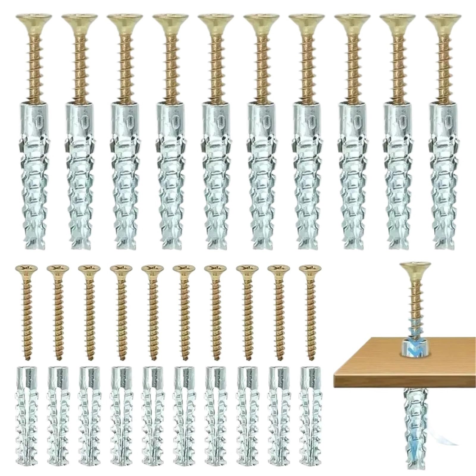 Fisher Tasselli Viti autofilettanti del tubo di espansione seghettato metallo Tappo perforazione for il bullone fissaggio degli ancoraggi muro cemento(M8 100Sets)