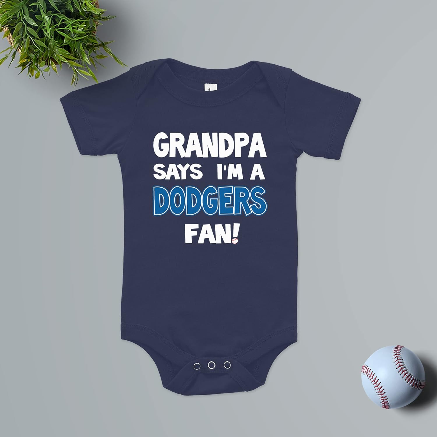 NanyCrafts' Grandpa Says I'm a Dodgers Fan Baby Bodysuit, Baby Dodgers Fan outfit