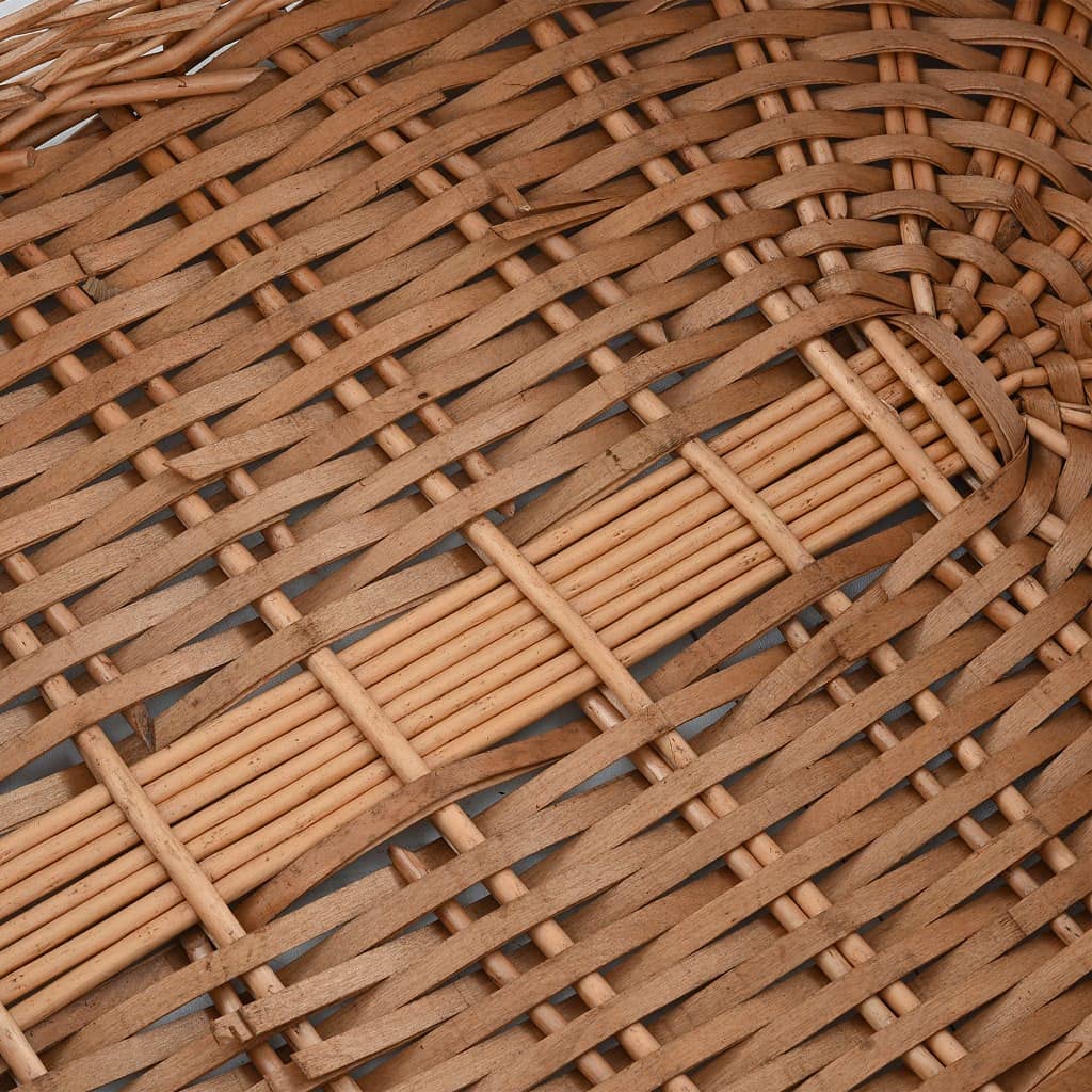 Cesta para leña con Asas de Transporte Sauce Natural 78x54x34cm Estante De Leña,Soporte de Almacenamiento de Madera para Interiores al Aire Libre para Jardín,Trasteros,Porches,Chimeneas