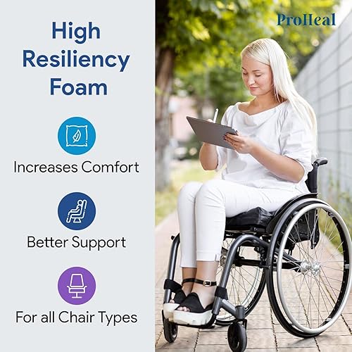 Miniatura 3 de Cojín de asiento de cuña de gel con pomo de 18 x 16 x 4 pulgadas - 2 pulgadas - Mejor postura y posicionamiento de cadera - Espuma de alta densidad