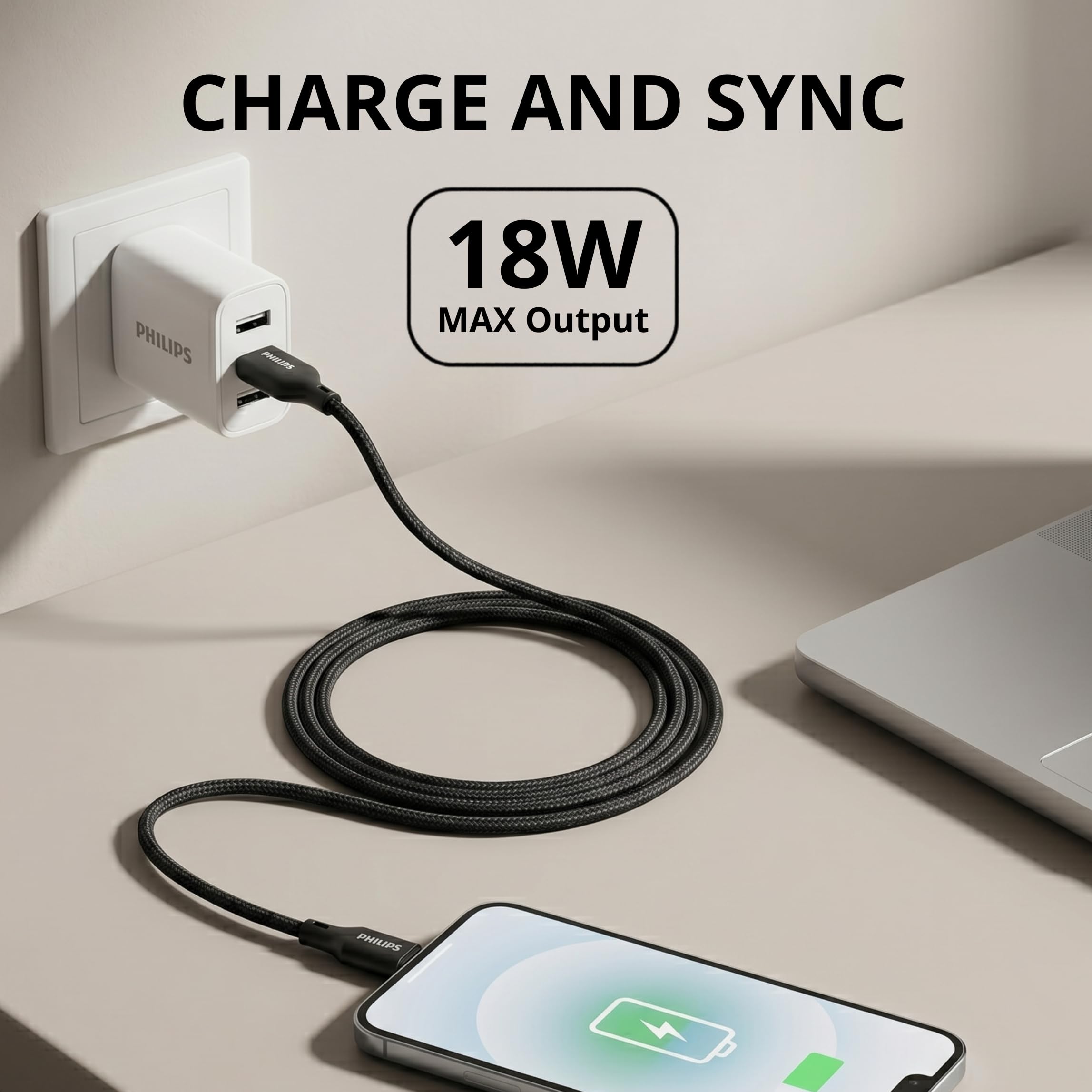 Philips USB-C Charging Cable - 1.5m Dark Slate -7