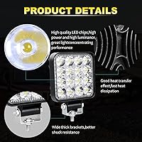 Vista 3 de Willpower 2 piezas de 8.4 cm 48W Mini luz de trabajo LED ultra delgada, cápsulas de luz LED de haz puntual para todoterreno, luces de conducción