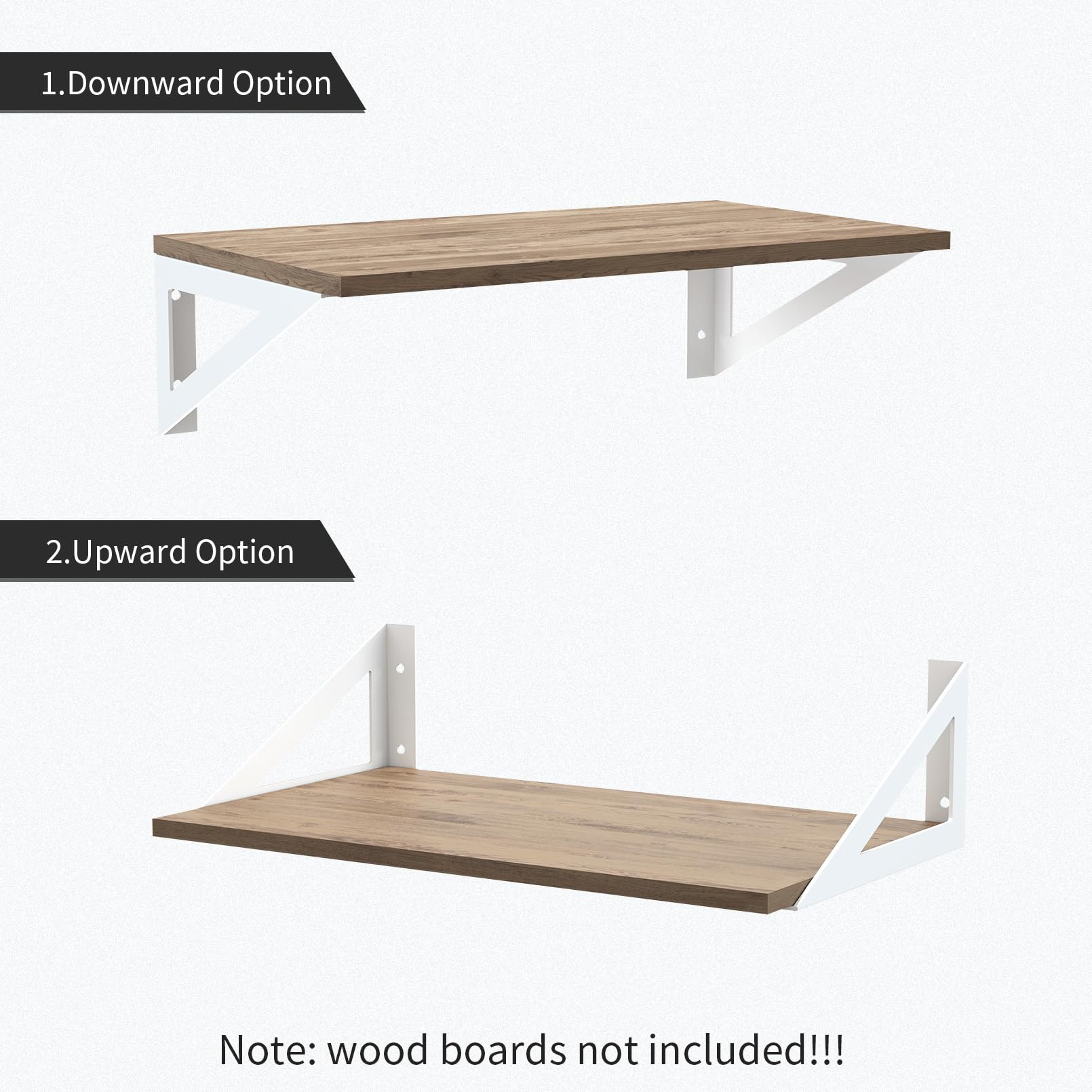 BRATA Soporte estante blanco 25cm, 4 piezas escuadras para estanterias pesadas, soportes para estantes decorativos soporte estanteria pared